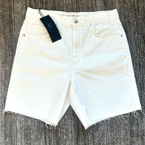 Nili Lotan Russel White Jean Shorts, Size 27, NWT - Picture 2 of 8